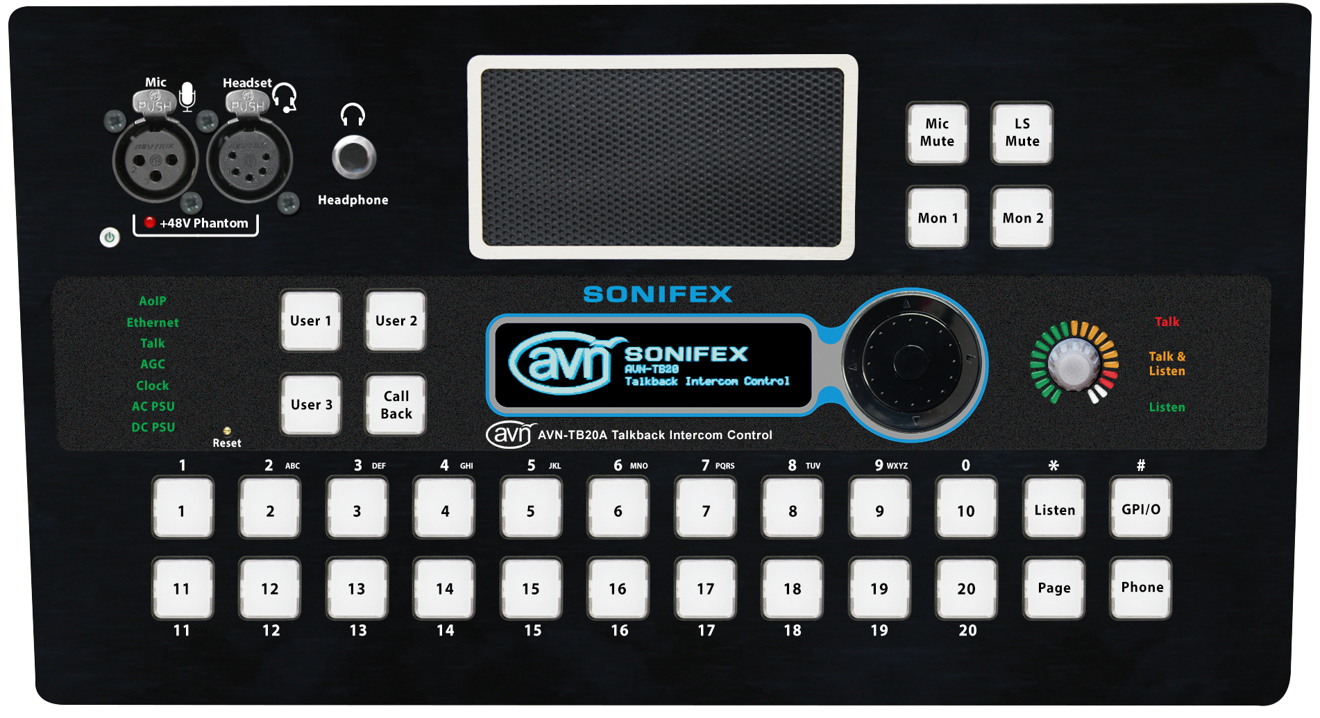 Sonifex cm-cu21 комментаторский блок. Aes67 контроллер. Ad 20.